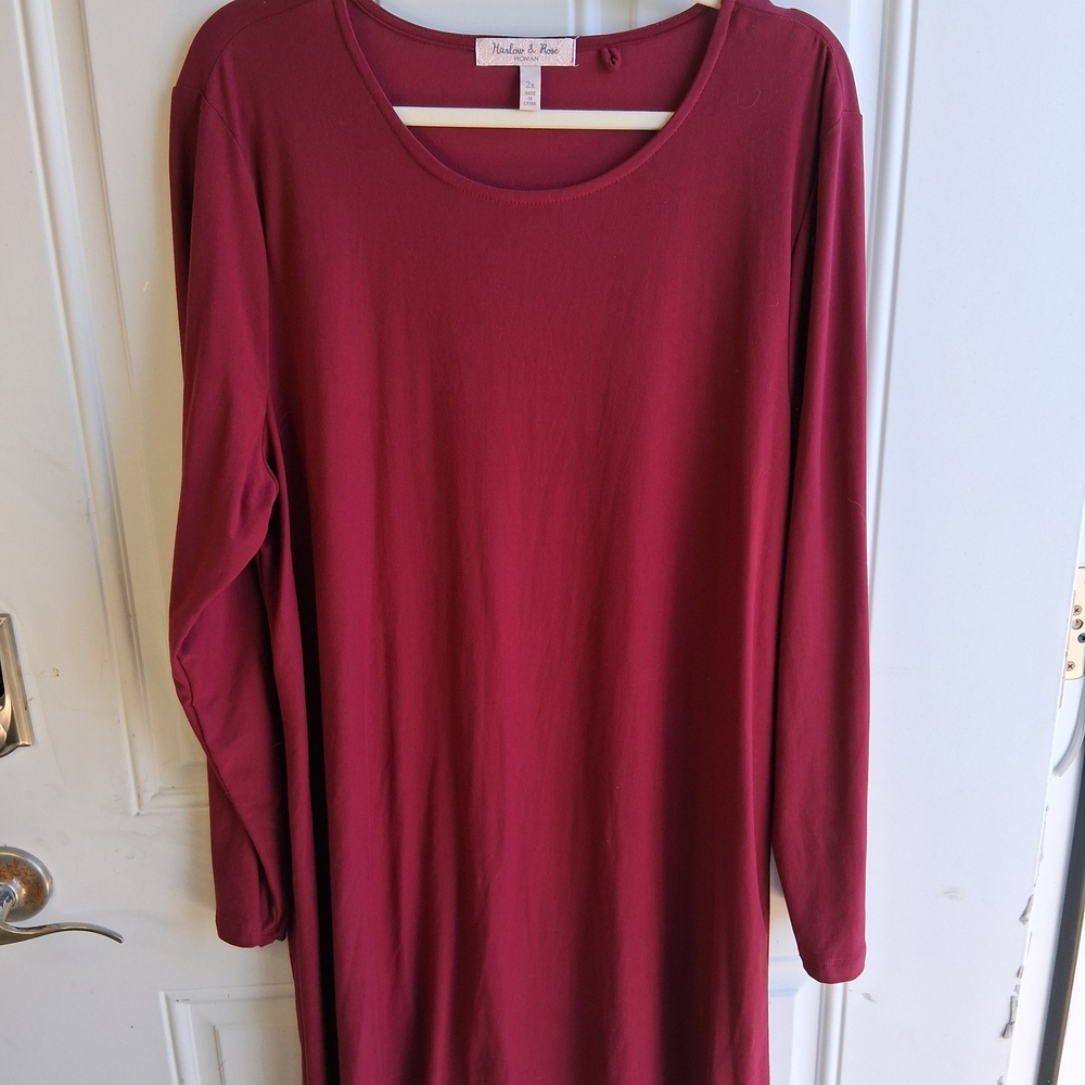 Harlow & Rose Long Sleeve Tunic in Wine